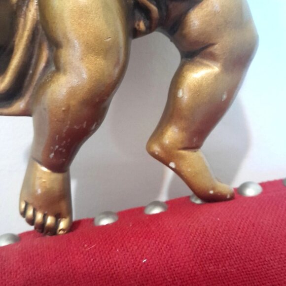 Vintage Homco 1120 Angel Cherub Gold Wall French Hollywood Regency Rococo Style - Picture 2 of 4